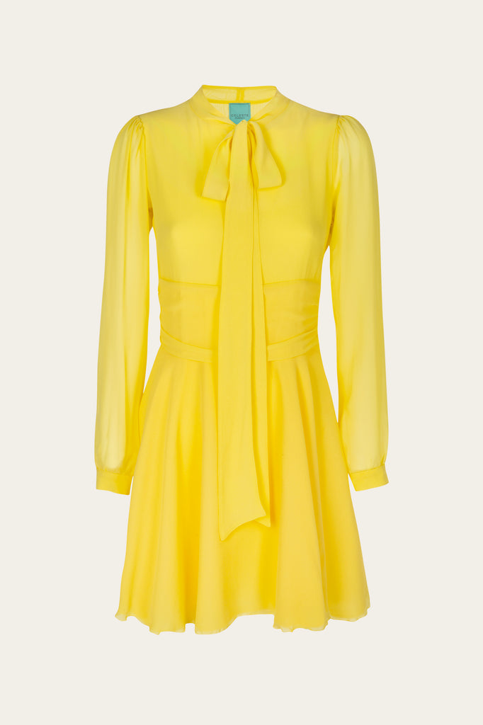 celeste pisenti jk short dress yellow Front