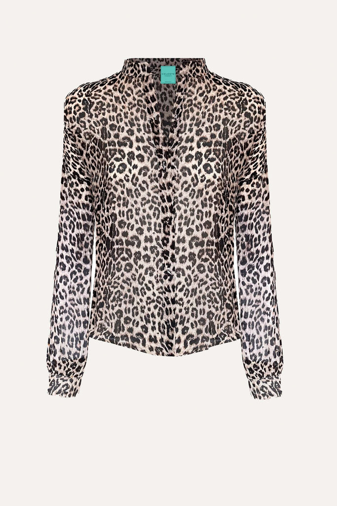 Camicia cotone seta Leopardo