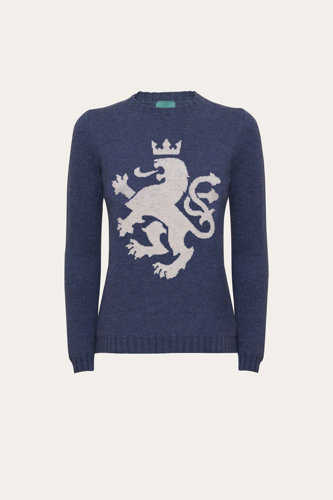 Heraldic Lion Pull - Blue and Beige