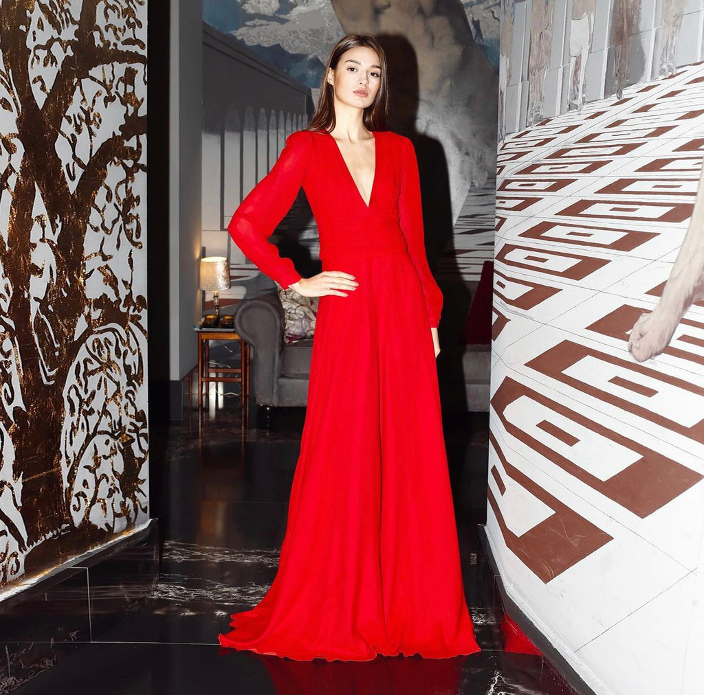 Flora Gala Dress – Red