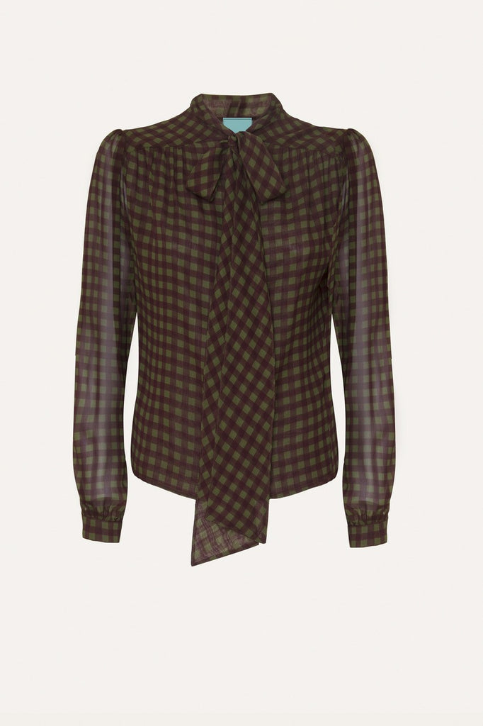 Jk Blouse - Check Brown and Green