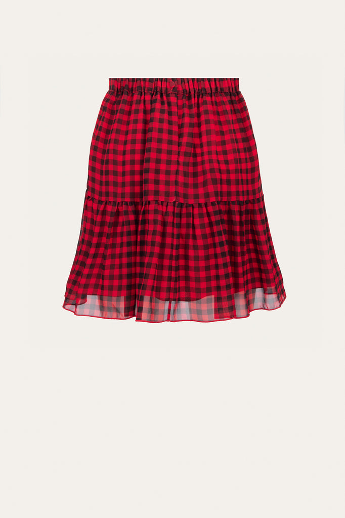Plaza Skirt - Check Black and Red