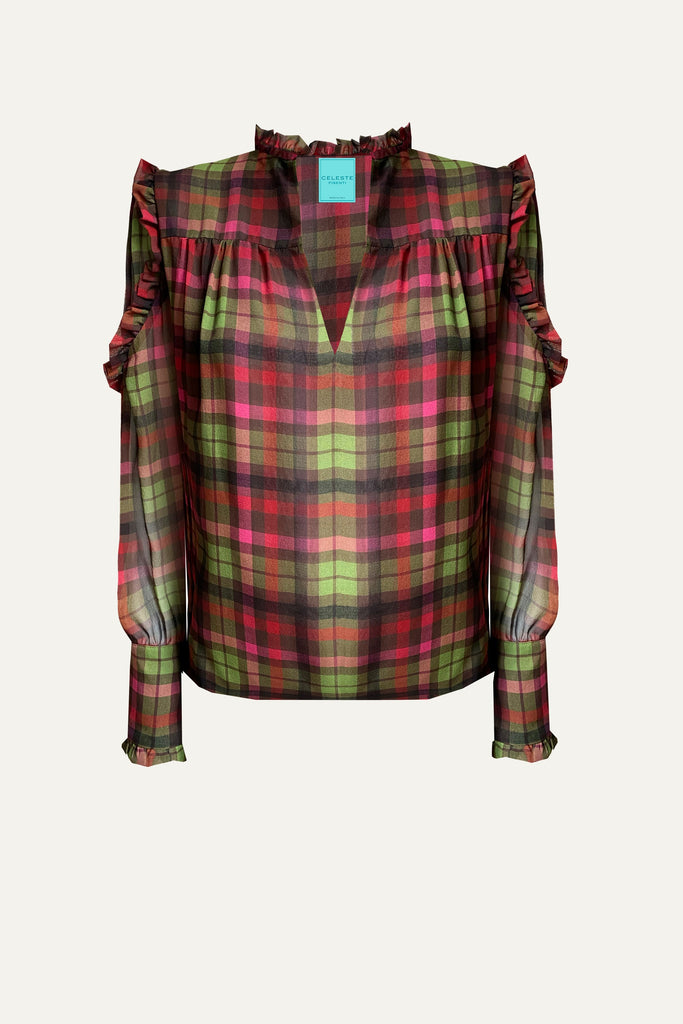 Camicia Tartan Marrone Pirata manica lunga